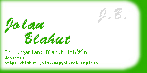 jolan blahut business card